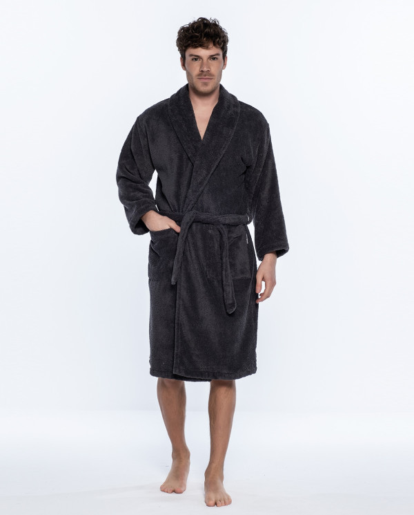 Dressing gown, Basix Color Grey - 1