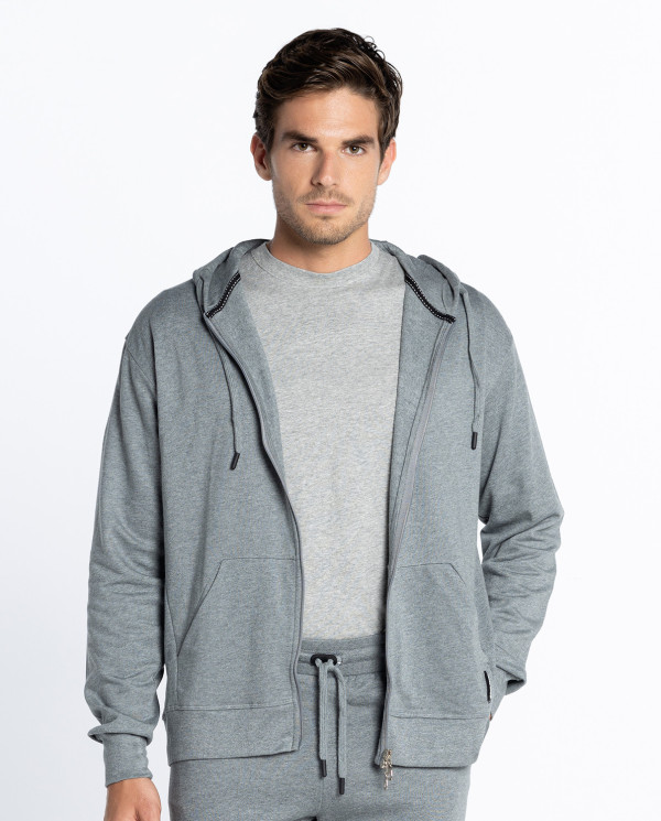 Hooded jacket, Loungewear Color Grey - 1