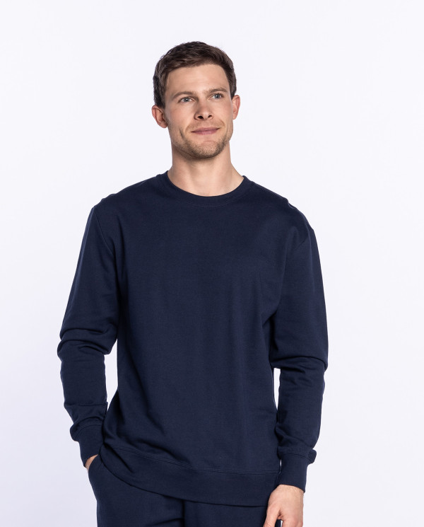 Sweat en molleton de coton, Basix Couleur Bleu - 1