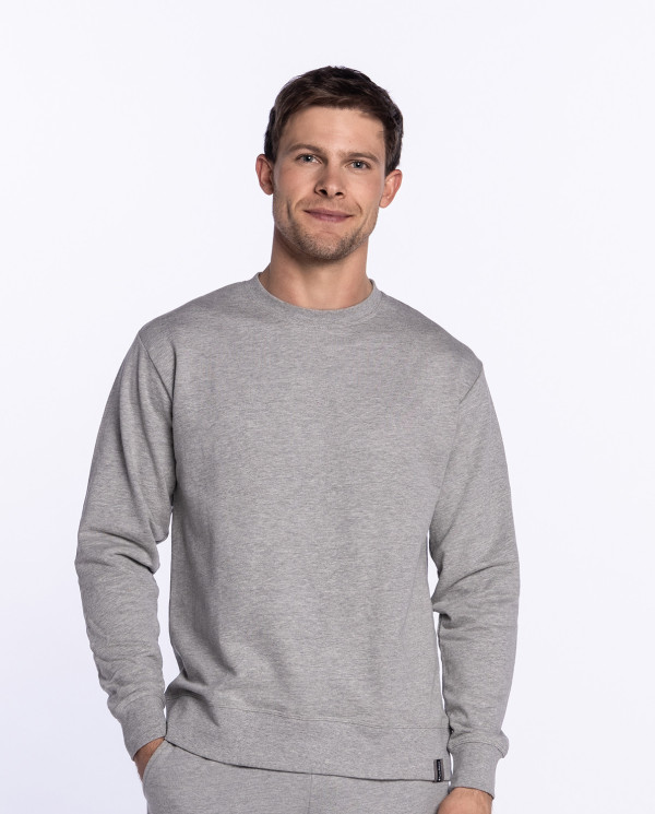 Sweat en molleton de coton, Basix Couleur Gris - 1