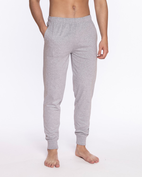 Long trousers with cuffs, Basix Color Grey - 1