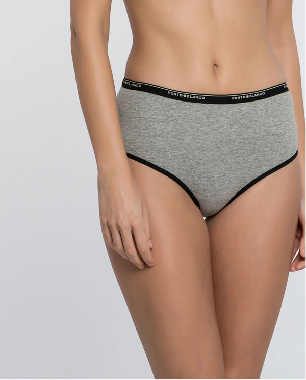 Brief haute Basix Couleur Gris - 1