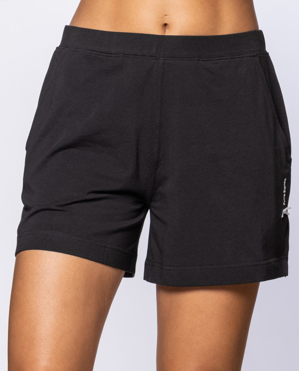 Short Trousers, elastic cotton, Basix Color Black - 1