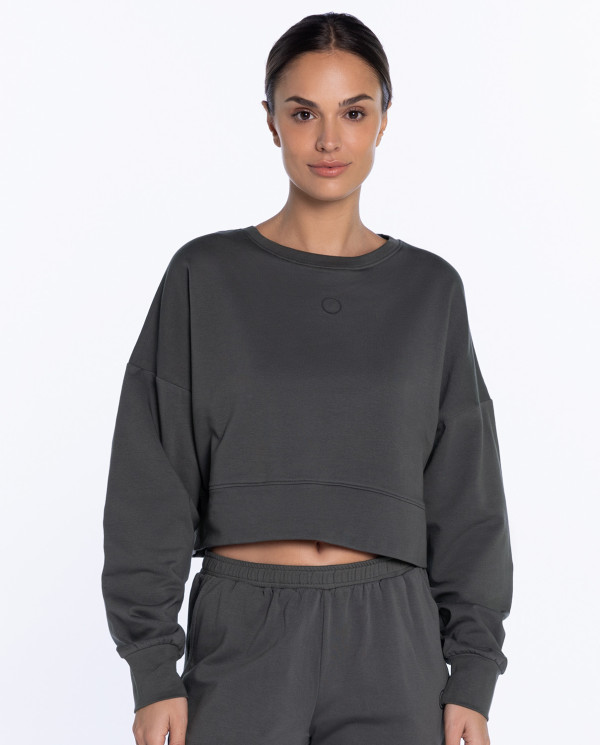 Dessuadora de pelfa elàstica, Loungewear Color Gris - 1