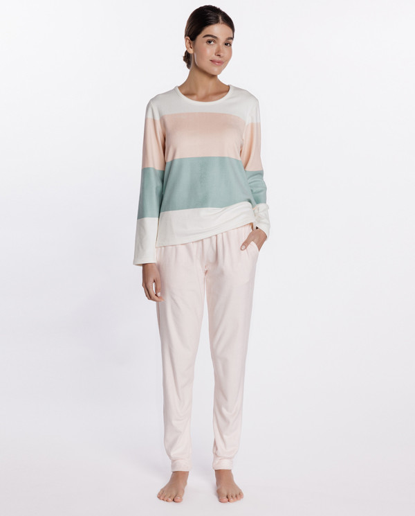 Long pyjamas made of extra soft fabric, Magnolia Color Salmon - 1