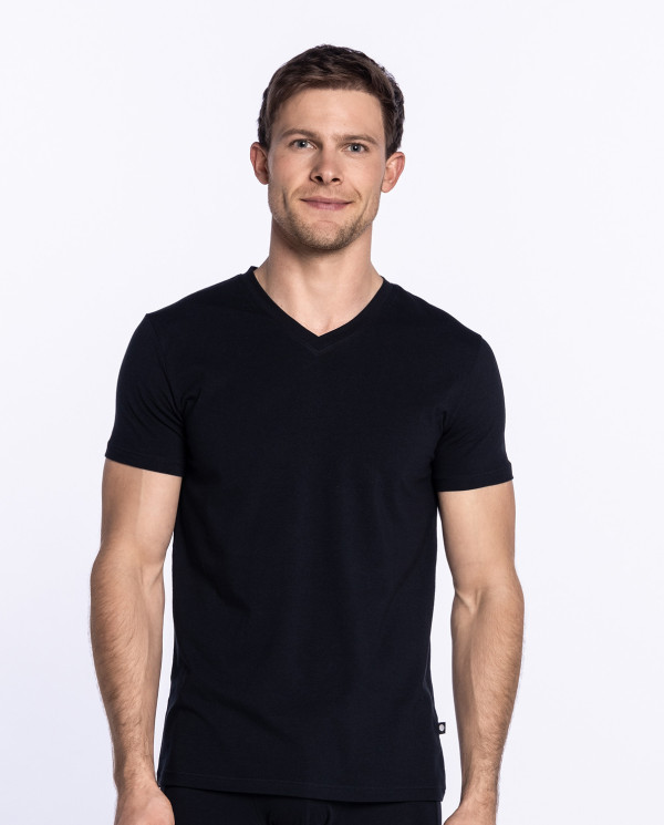 Short sleeve t-shirt, Basix Color Black - 1