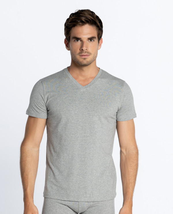 Short sleeve t-shirt, Basix Color Grey - 1