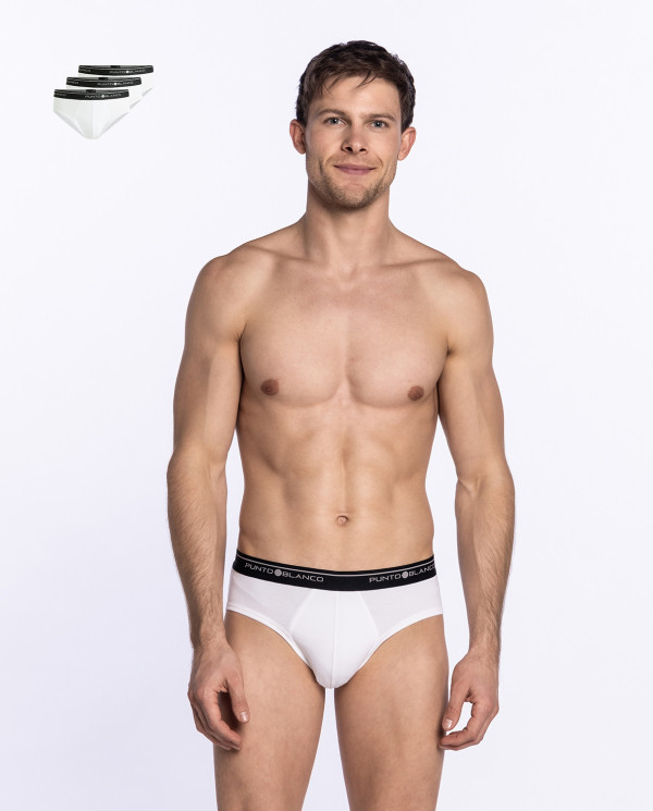 Pack of 3 Briefs, Basix Color White - 1