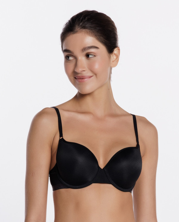 Microfiber bra with foam and underwires Color Black - 1