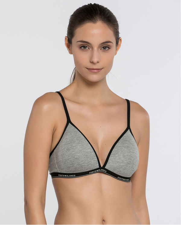 Soutien-gorge triangle mousse, Basix Couleur Gris - 1