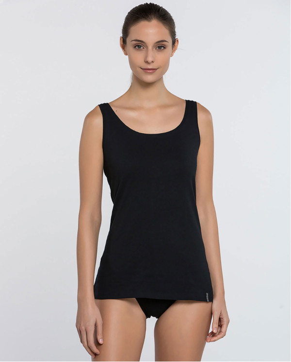 Basix Sleeveless T-shirt Color Black - 1