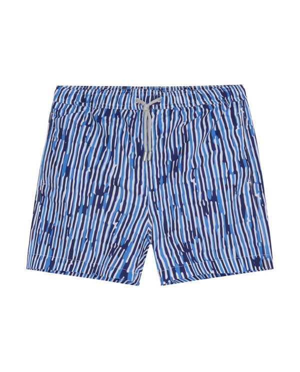 Striped print shorts, Seashore Color Navy - 1