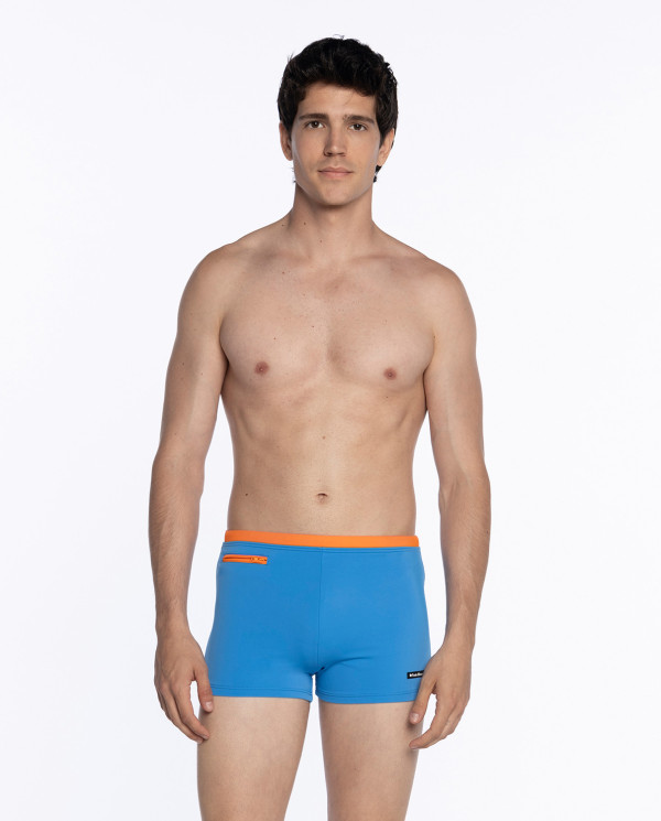 Boxer semi-uni Basic Line Couleur Bleu - 1