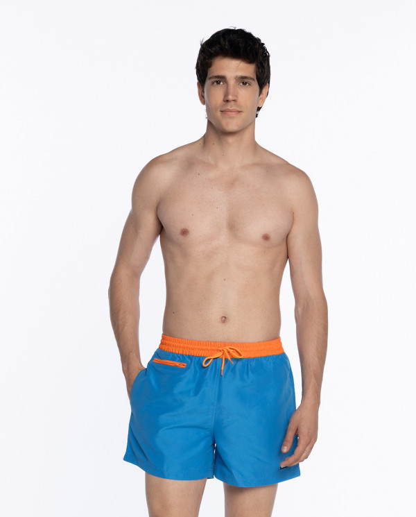 Short semi-llis Basic Line Color Blau - 1