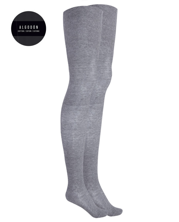 Pack of 2 plain cotton tights - Basix Color Grey - 1