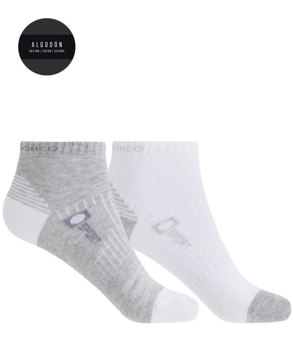 Lot de 2 chaussettes de sport en coton semi-lisse Couleur Assorti - 1