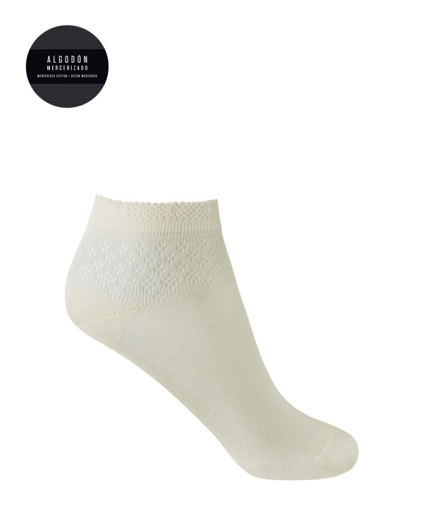 Ceremony mercerized cotton socks Color Ivory - 1