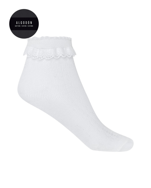 Ceremony mercerized cotton socks with blonde Color White - 1