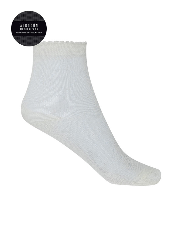 Ceremony mercerized cotton socks Color Ivory - 1