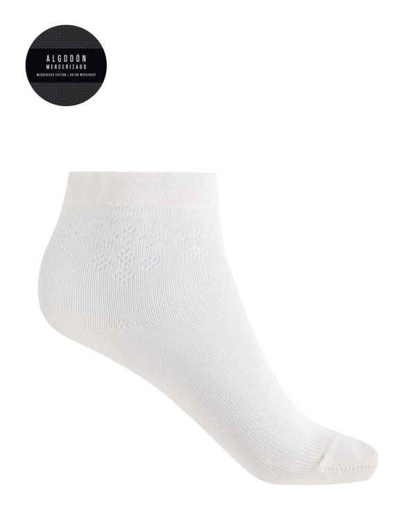 Chaussettes de cérémonie en coton mercerisé Couleur Écru - 1