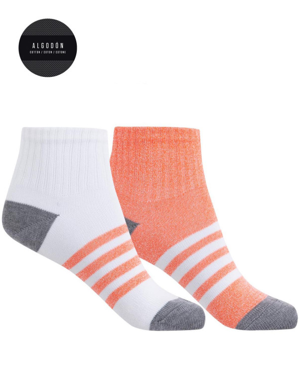 Lot de 2 chaussettes coton rayées Couleur Assorti - 1