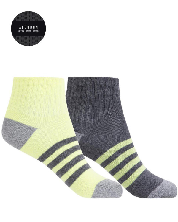 Pack of 2 striped cotton socks Color Assorted - 1