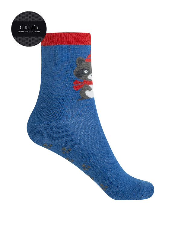 Cotton Socks - Non-slip Color Blue - 1