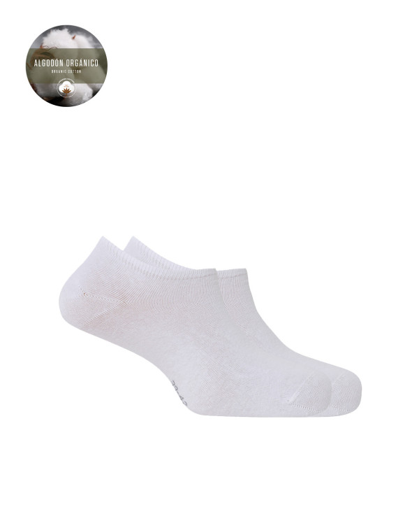 Lot de 2 chaussettes unies en coton bio Couleur Blanc - 1