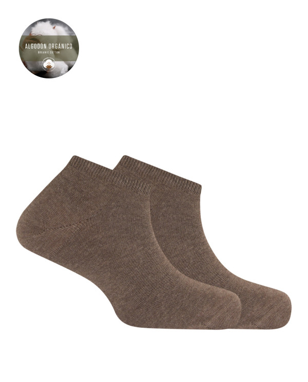 Pack of 2 plain organic cotton socks Color Brown - 1