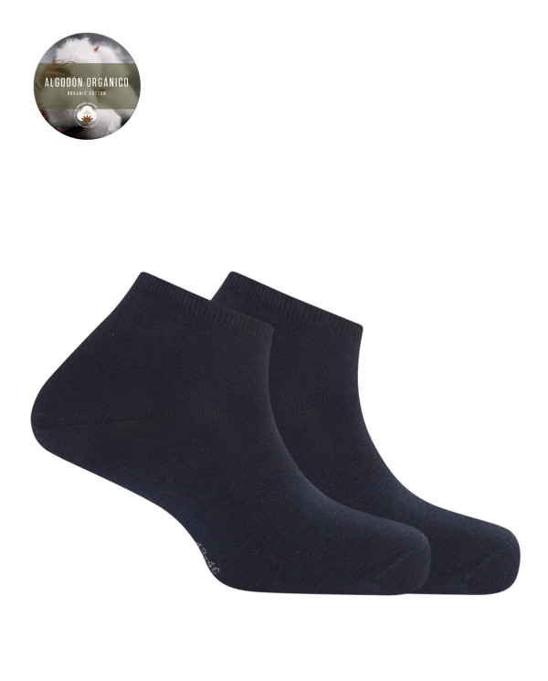 Pack of 2 plain organic cotton socks Color Navy - 1