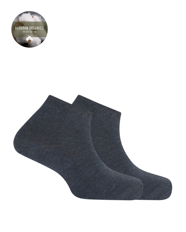 Lot de 2 chaussettes unies en coton bio Couleur Bleu - 1