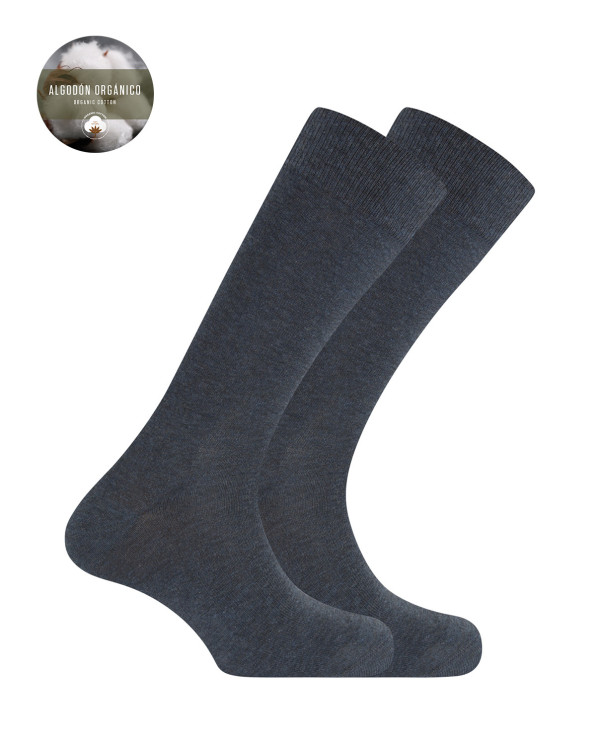 Lot de 2 chaussettes unies en coton bio Couleur Bleu - 1