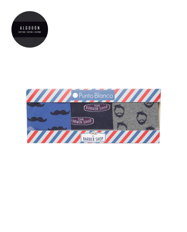 Coffret de 3 chaussettes en coton - Coffret The Barber Shop Couleur Assorti - 1