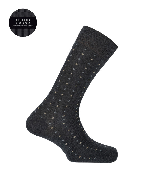 Mercerized cotton socks - stitches Color Grey - 1