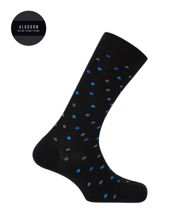 Chaussettes en coton - mailles Couleur Noir - 1