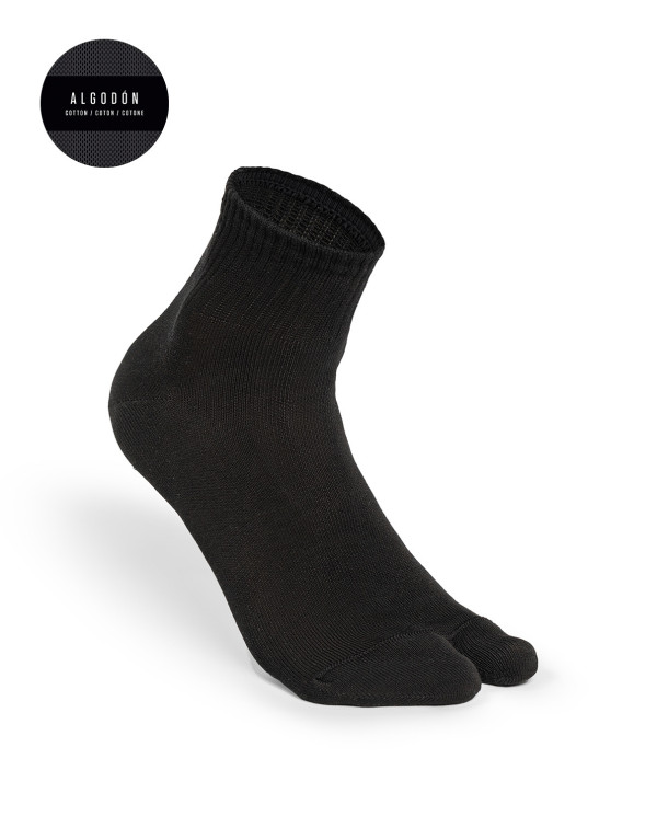 Chaussettes en coton avec séparation des orteils Couleur Noir - 1