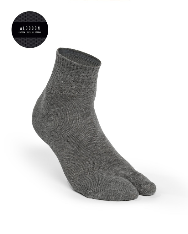 Chaussettes en coton avec séparation des orteils Couleur Gris - 1