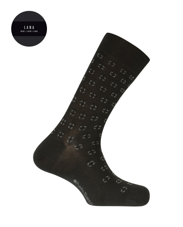 Wool socks - geometric figures Color Black - 1