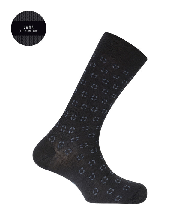 Wool socks - geometric figures Color Navy - 1