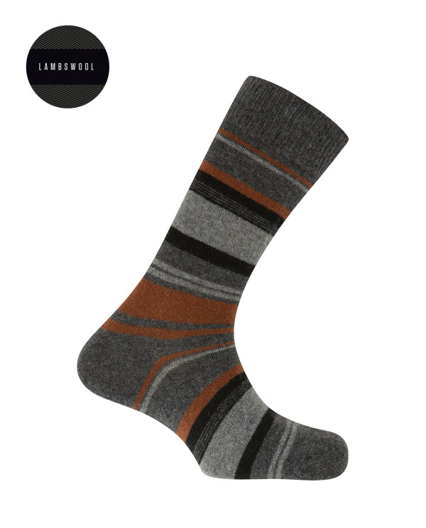 Calcetines de lambswool - listado Color Gris - 1