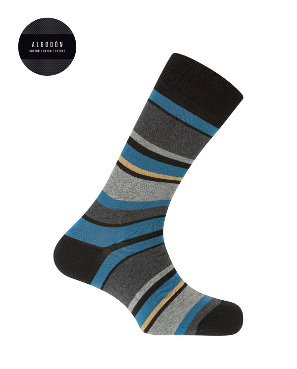 Cotton socks - stripes Color Black - 1