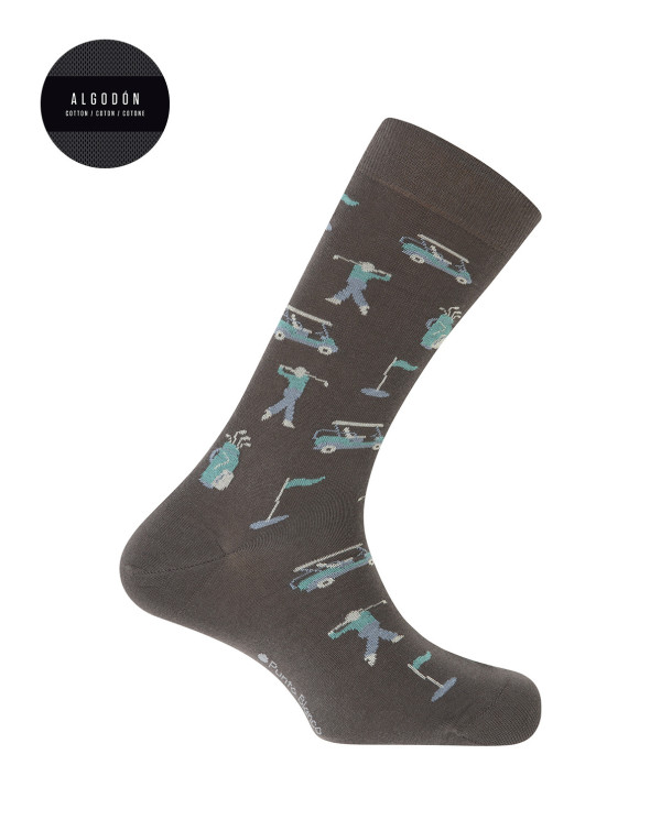 Chaussettes coton - golf Couleur Gris - 1