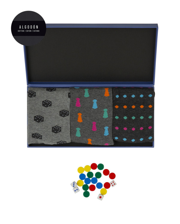 Coffret de 3 paires de chaussettes en coton - Parcheesi Couleur Assorti - 1