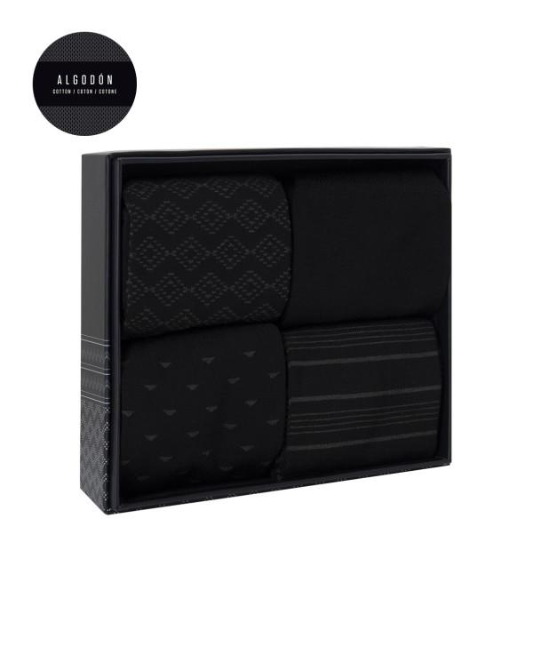 Coffret de 4 paires de chaussettes en coton - Noir Couleur Noir - 1