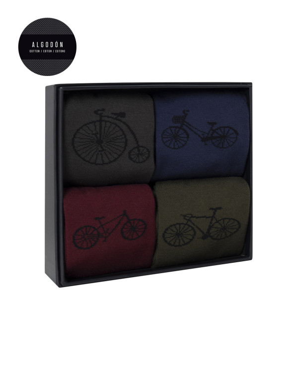 Box of 4 pairs of cotton socks - Bicycles Color Assorted - 1