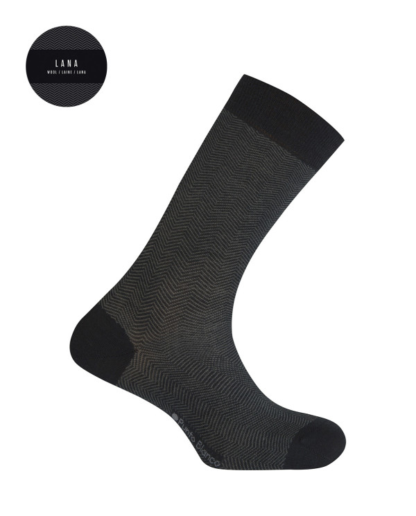 Wool socks - herringbone Color Navy - 1