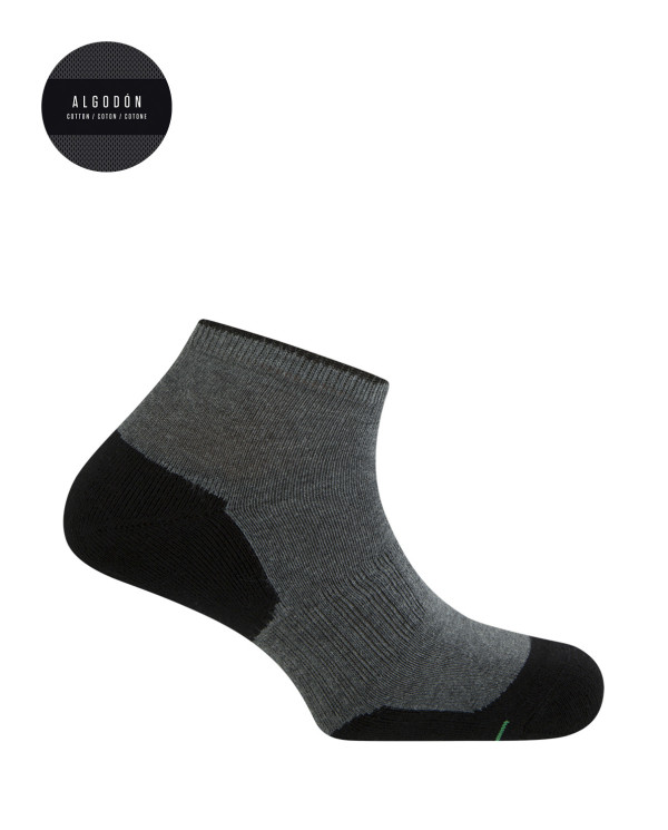 Chaussettes de sport bicolores en coton Couleur Gris - 1