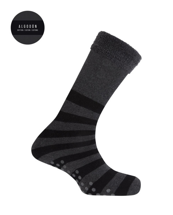 Chaussettes en coton - Antidérapantes Couleur Gris fonce - 1