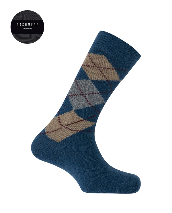 Cashmere / wool socks - rhombuses Color Grey - 1