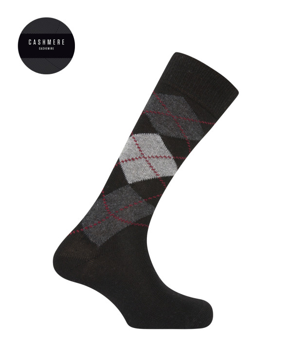 Cashmere / wool socks - rhombuses Color Navy - 1